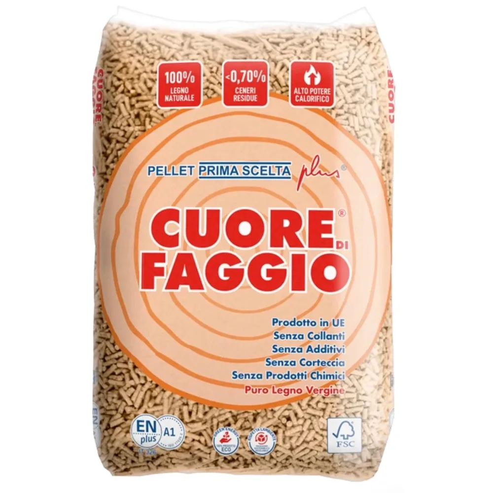 Sacco di pellet Cuore di Faggio da 15 kg